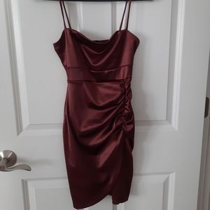 Satin Rust Windsor Homecoming Dress